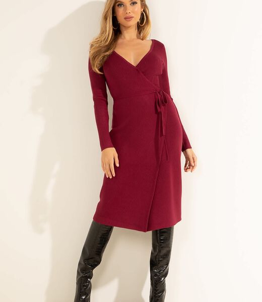 Ribbed Wrapover Dress