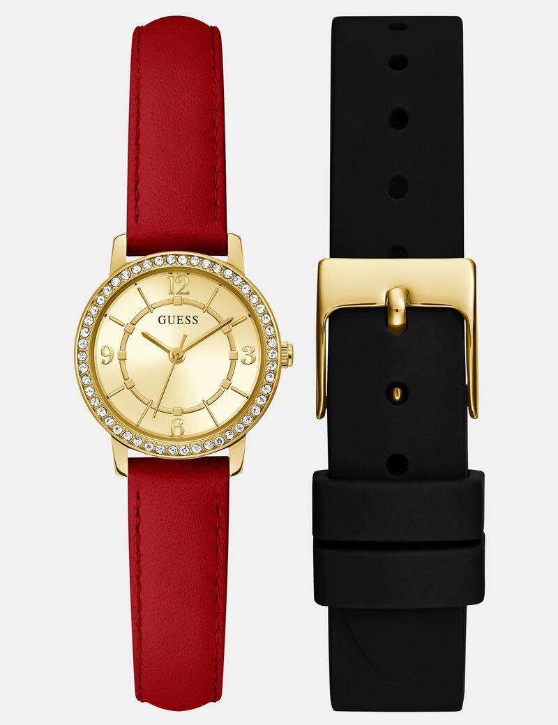 Analogue watch with interchangeable strap