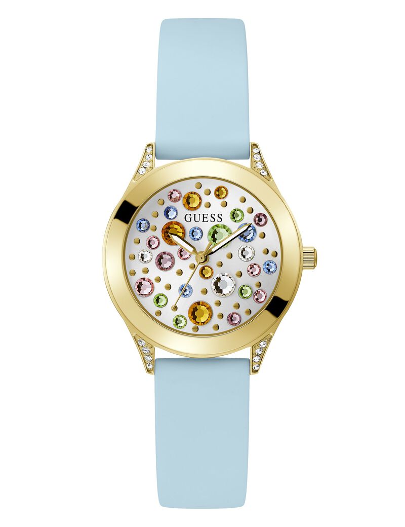 Analogue watch with crystal appliqué detailing