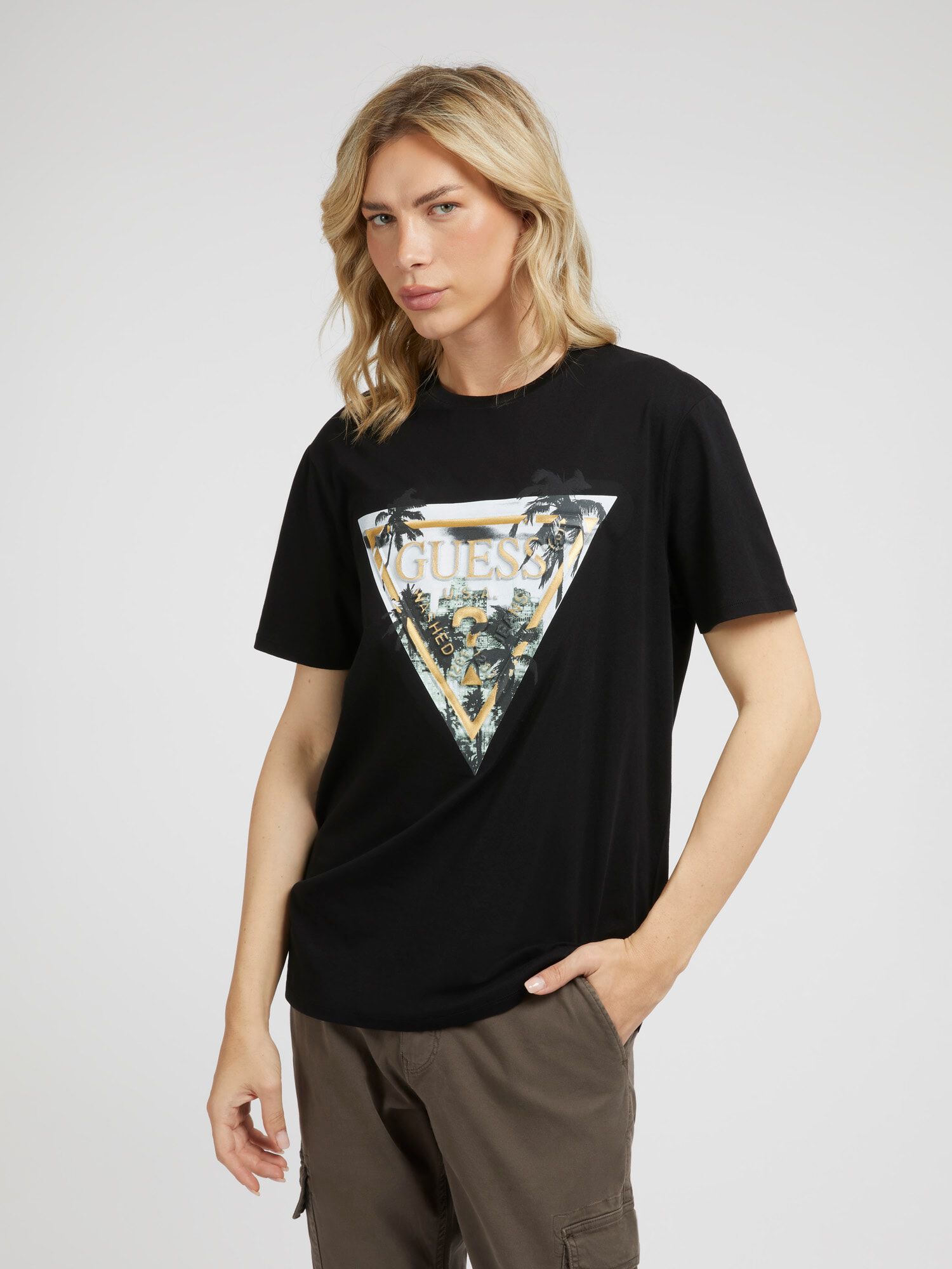 Guess triangle t shirt store