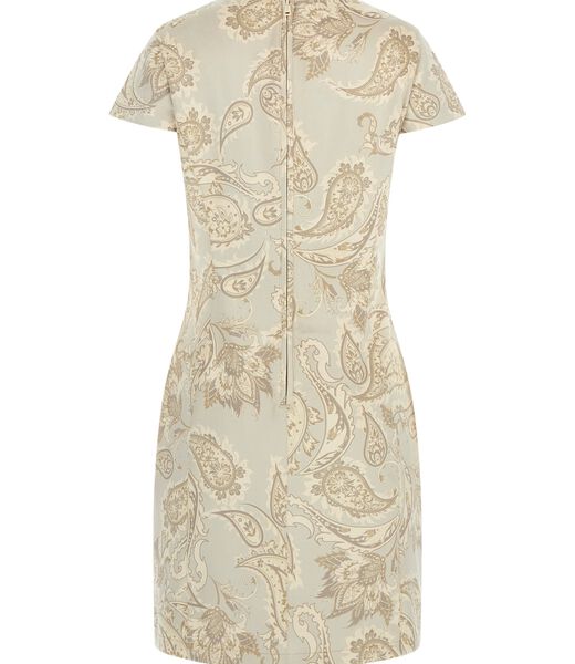 Paisley print faux suede mini dress