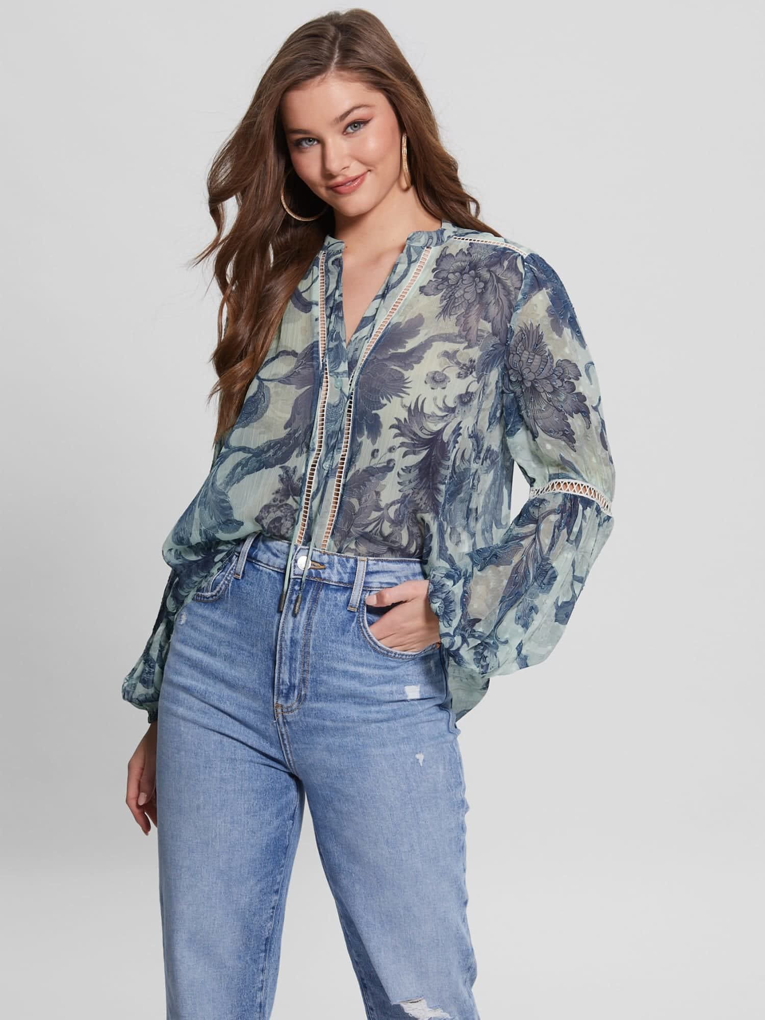 Guess new arrivals floral blouse