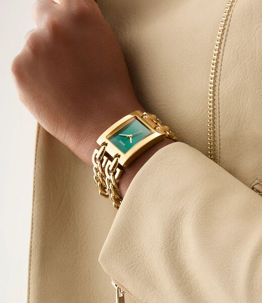 Guess Trend Women Mod Heavy Metal Quartz Analog 28 Mm Gld Case Gold Tone Ss Brt