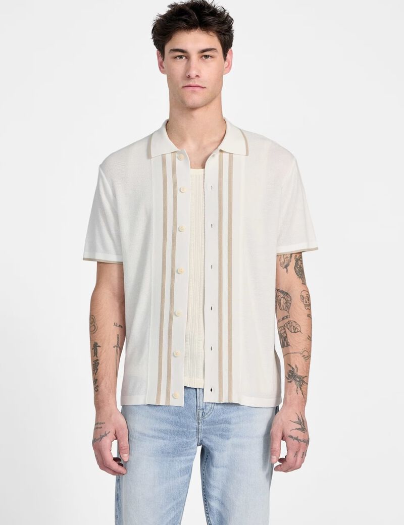 سترة بولو بأزرار أمامية