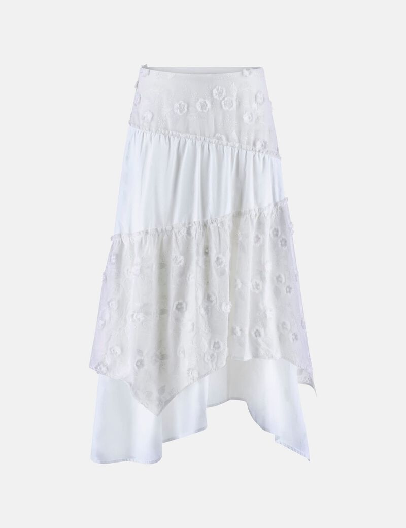 Asymmetrical midi skirt