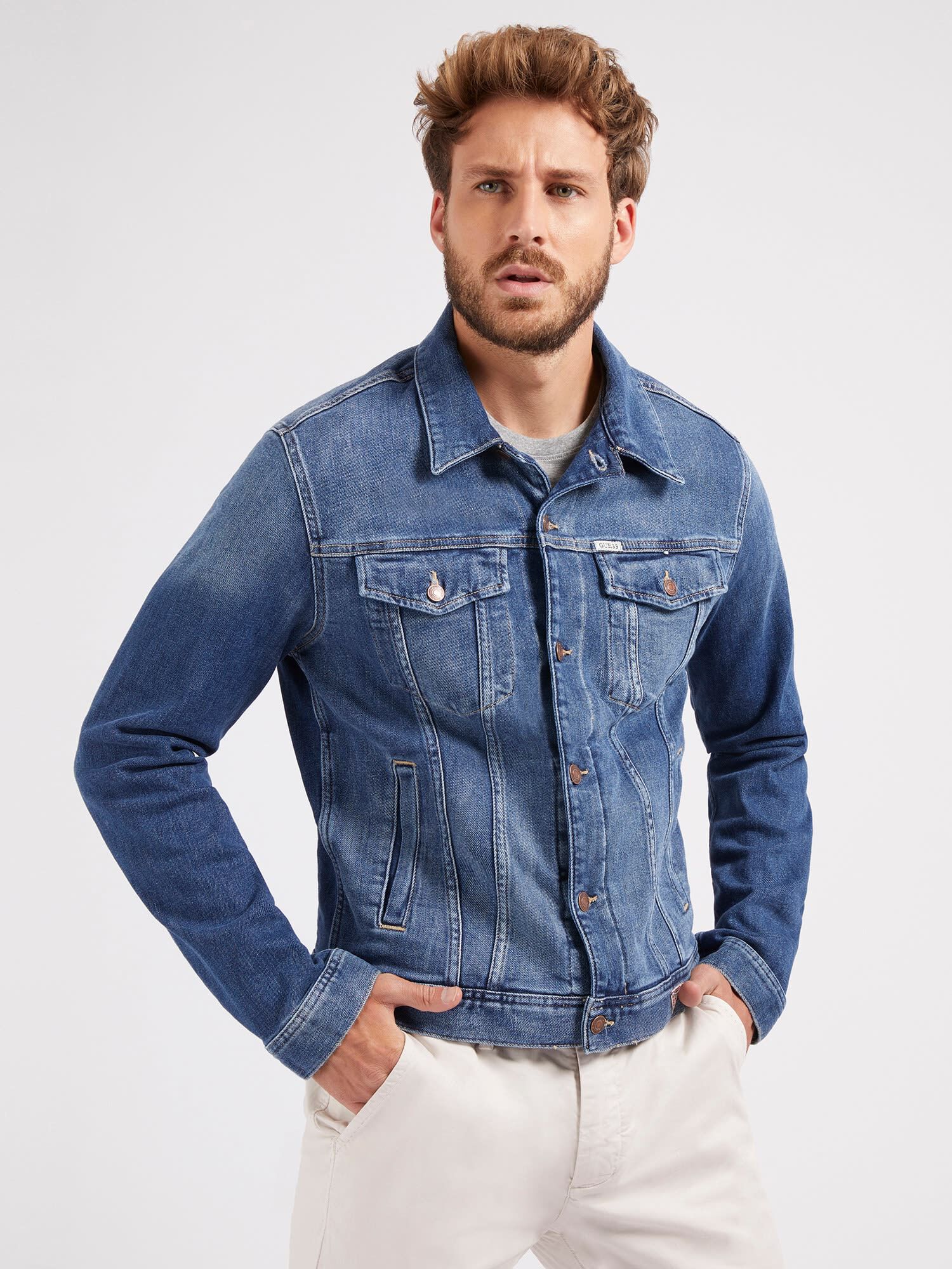 Regular fit denim best sale jacket