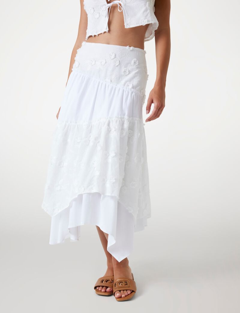 Asymmetrical midi skirt