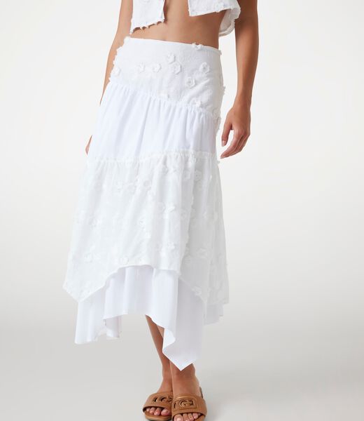 Asymmetrical midi skirt