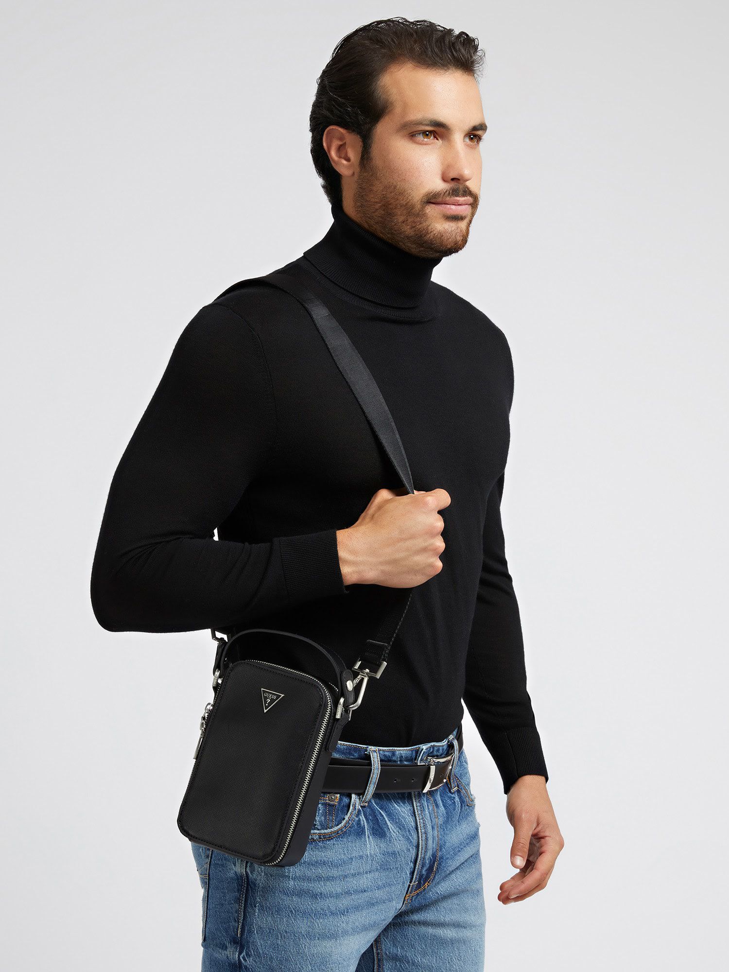 Guess saffiano mini cross body bag top