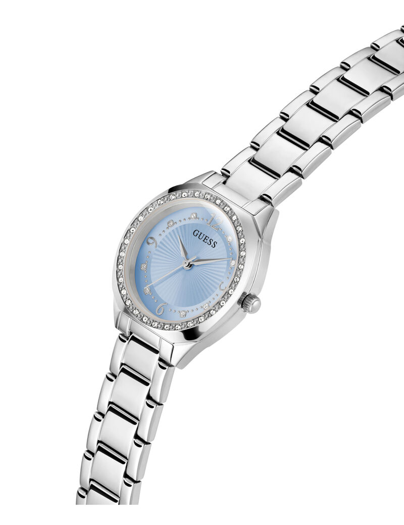 Ladies Silver Tone Round Analog Watch