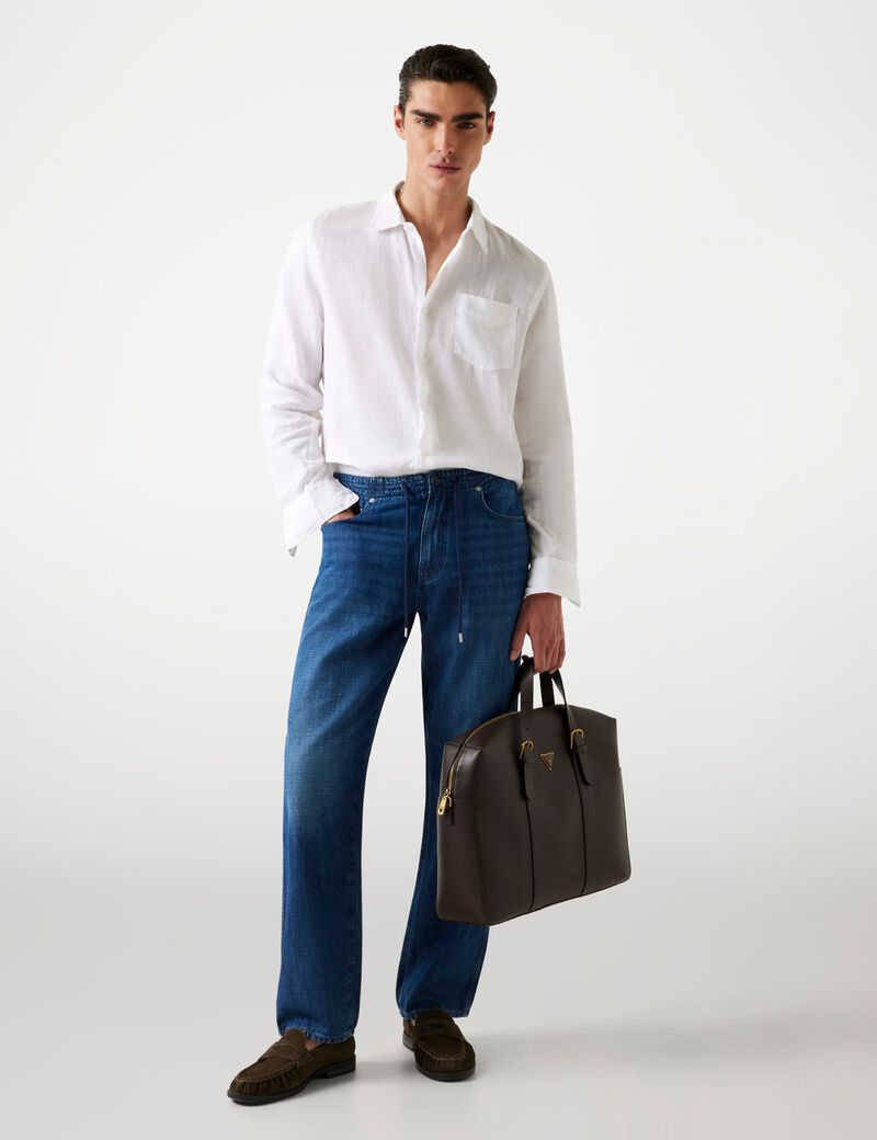 Linen-blend joggers