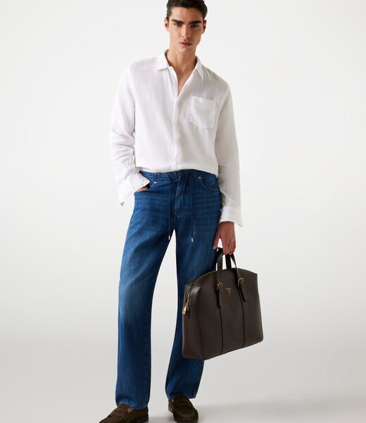 Linen-blend joggers