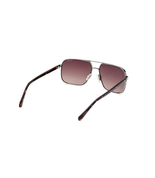 Metal Sun Glasses M Shiny Gunmetal Gradient Brown