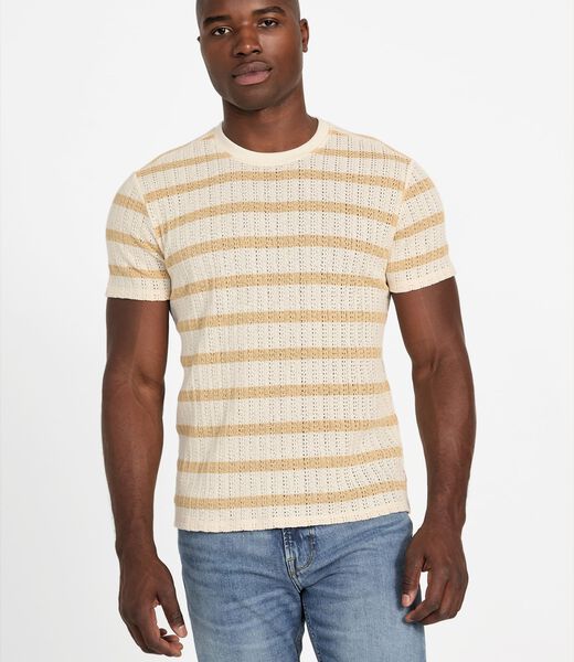 Striped textured knit top