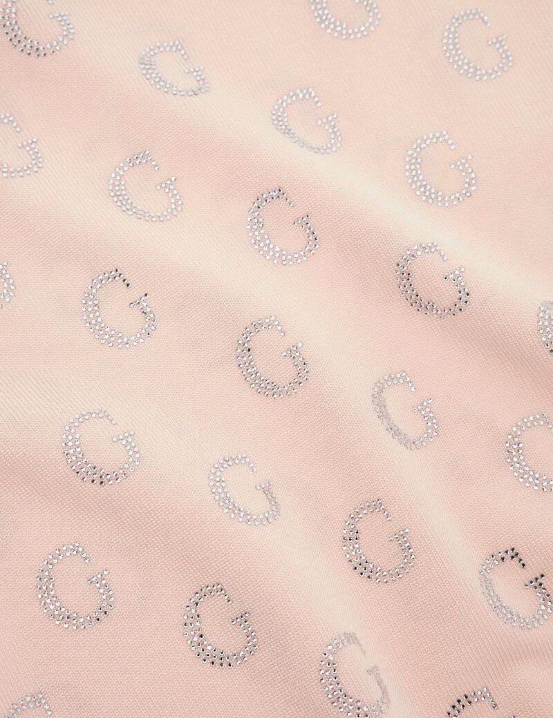 Cropped rhinestone logo sweater