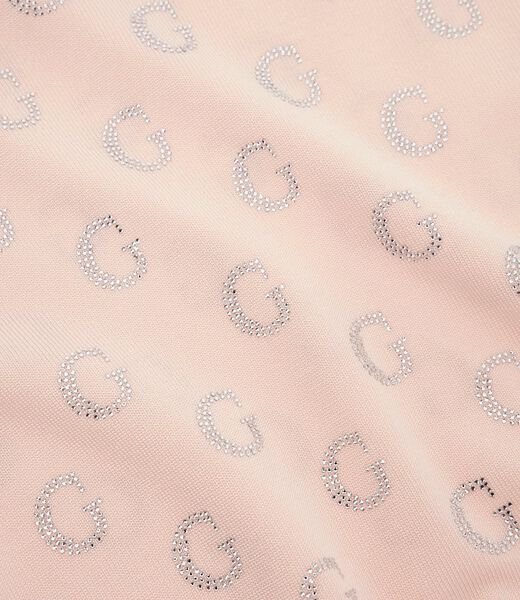 Cropped rhinestone logo sweater