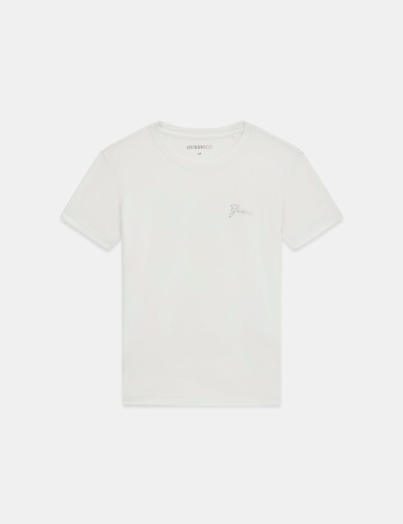 guess rhinestones logo t shirt