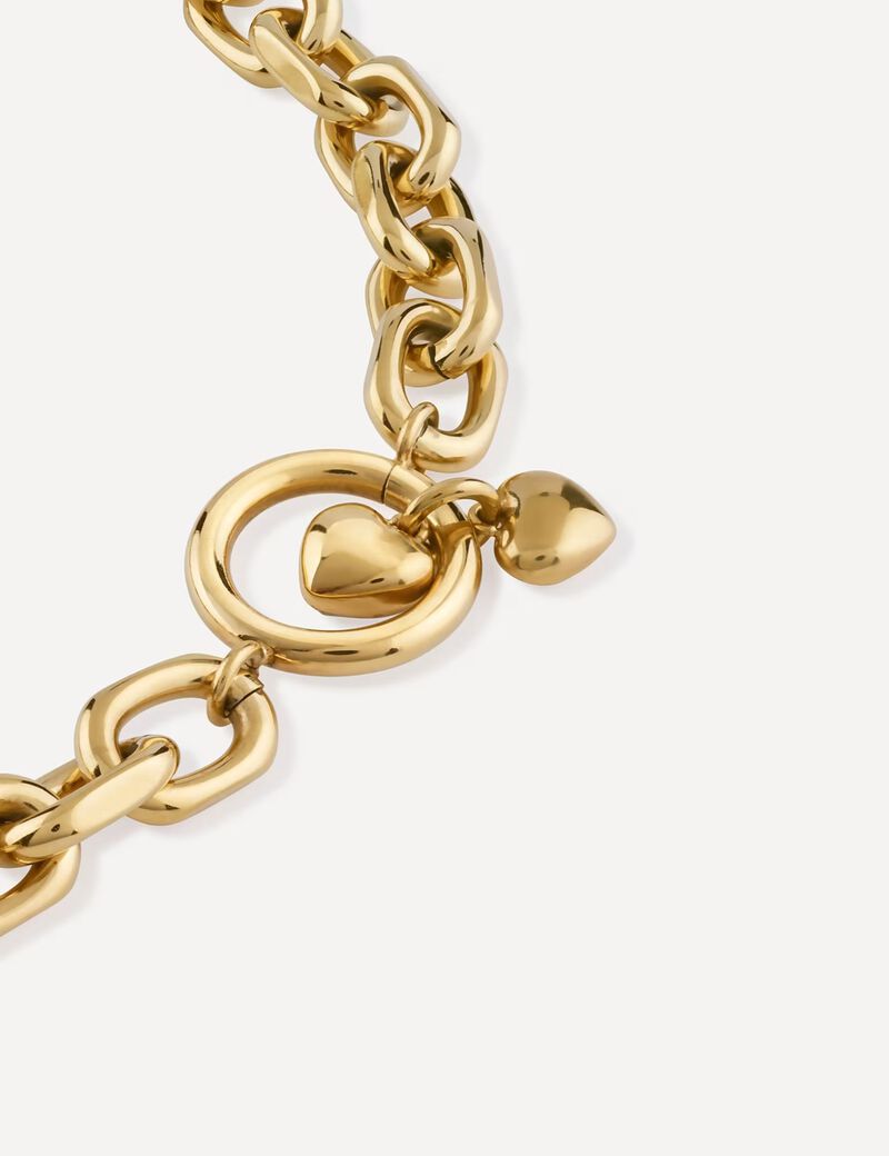 18 T Bar Crystal Hearts Chain