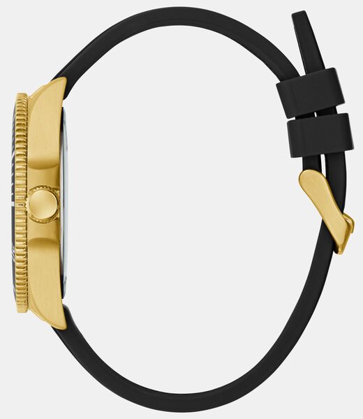 Mens Black Gold Tone Analog Watch