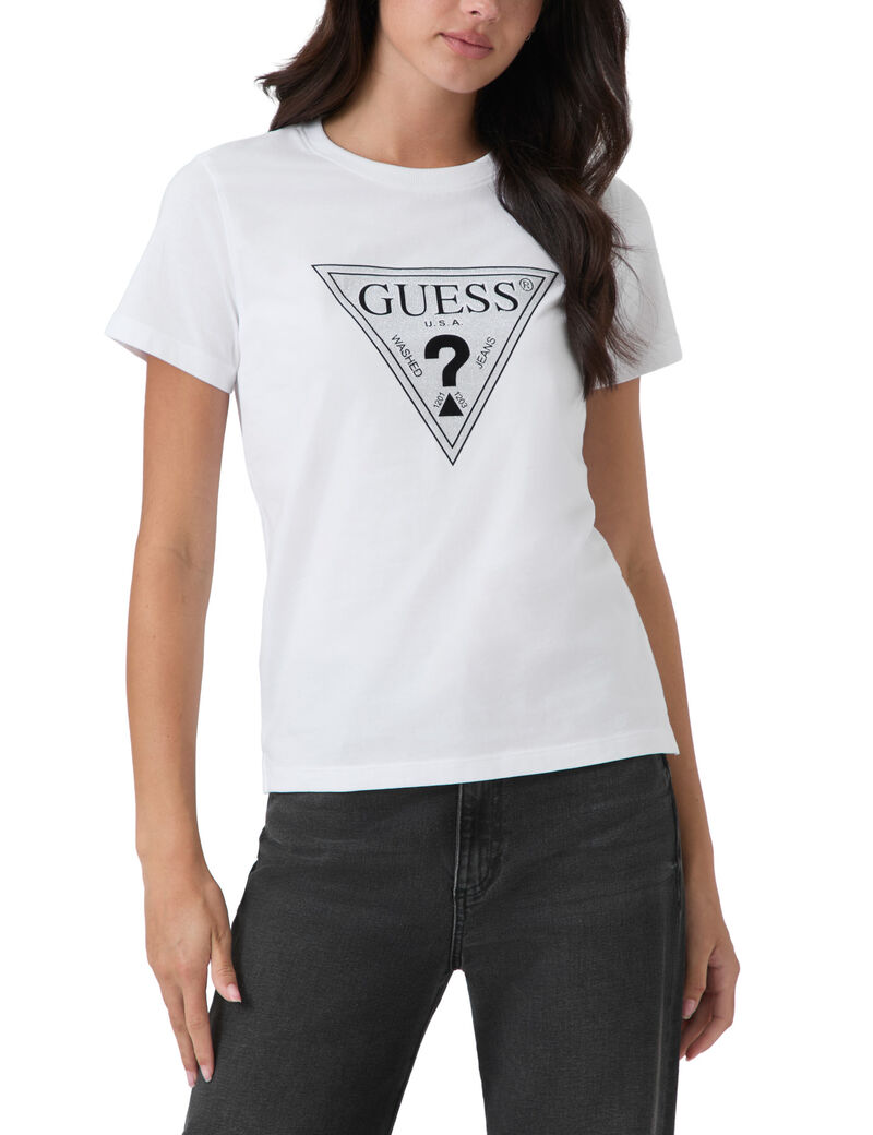 guess triangle logo t shirt
