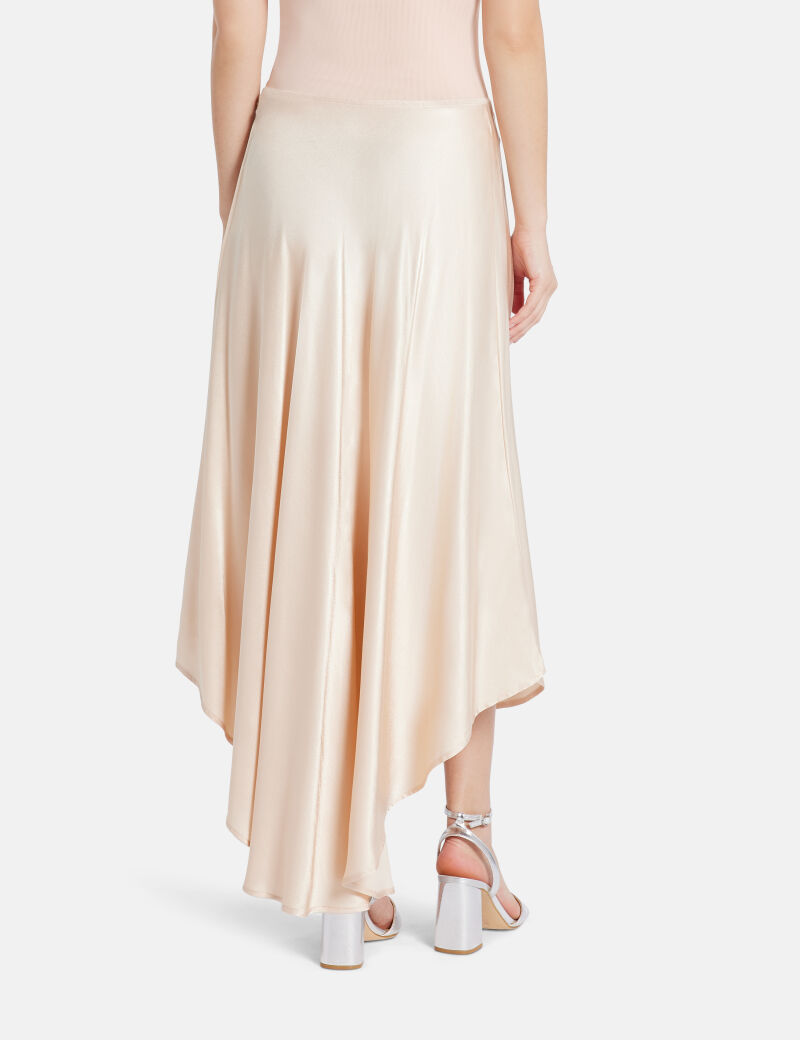 Flouncy long sateen skirt