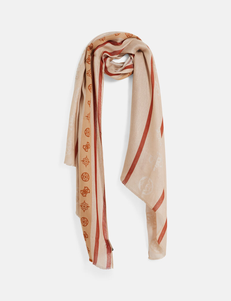 guess 4g peony logo scarf