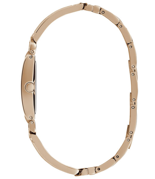 ساعة تناظرية مزينة بتفاصيل كريستالية