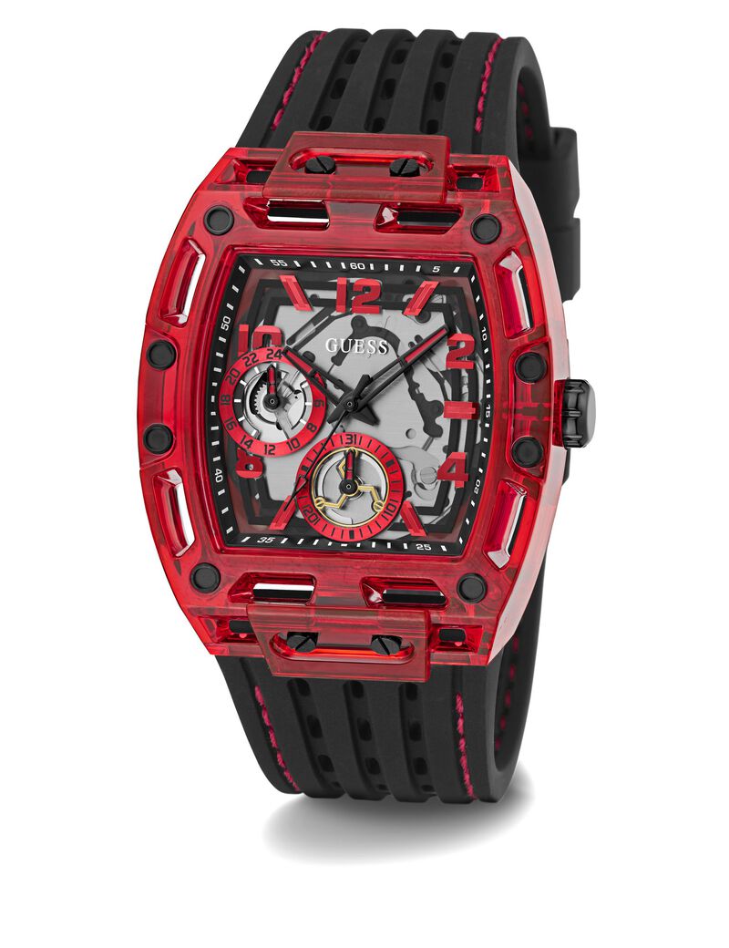 Black Quartz Analog Silicone Watch