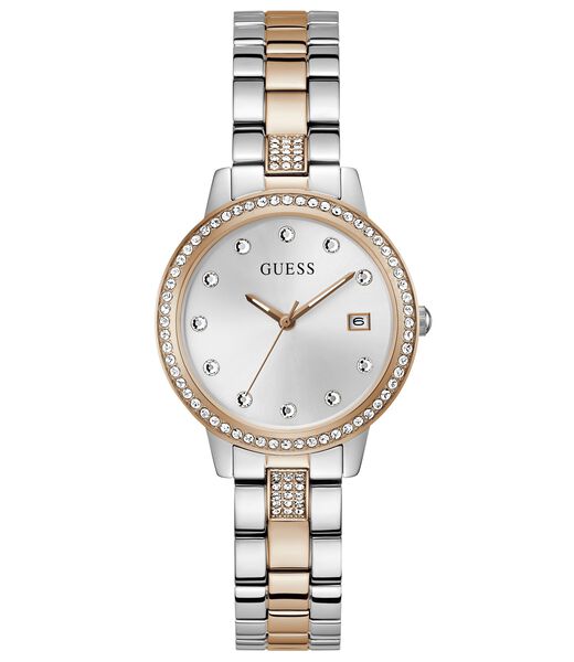 ساعة يد كوارتز تناظرية من الفولاذ المُعاد تدويره بلونين