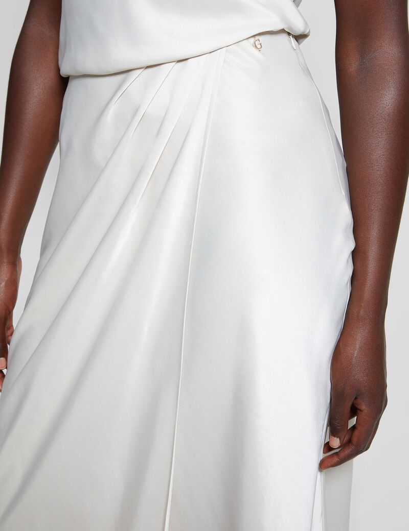 Satin long skirt