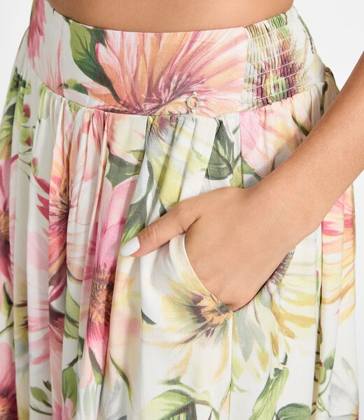 Floral print pleated skirt