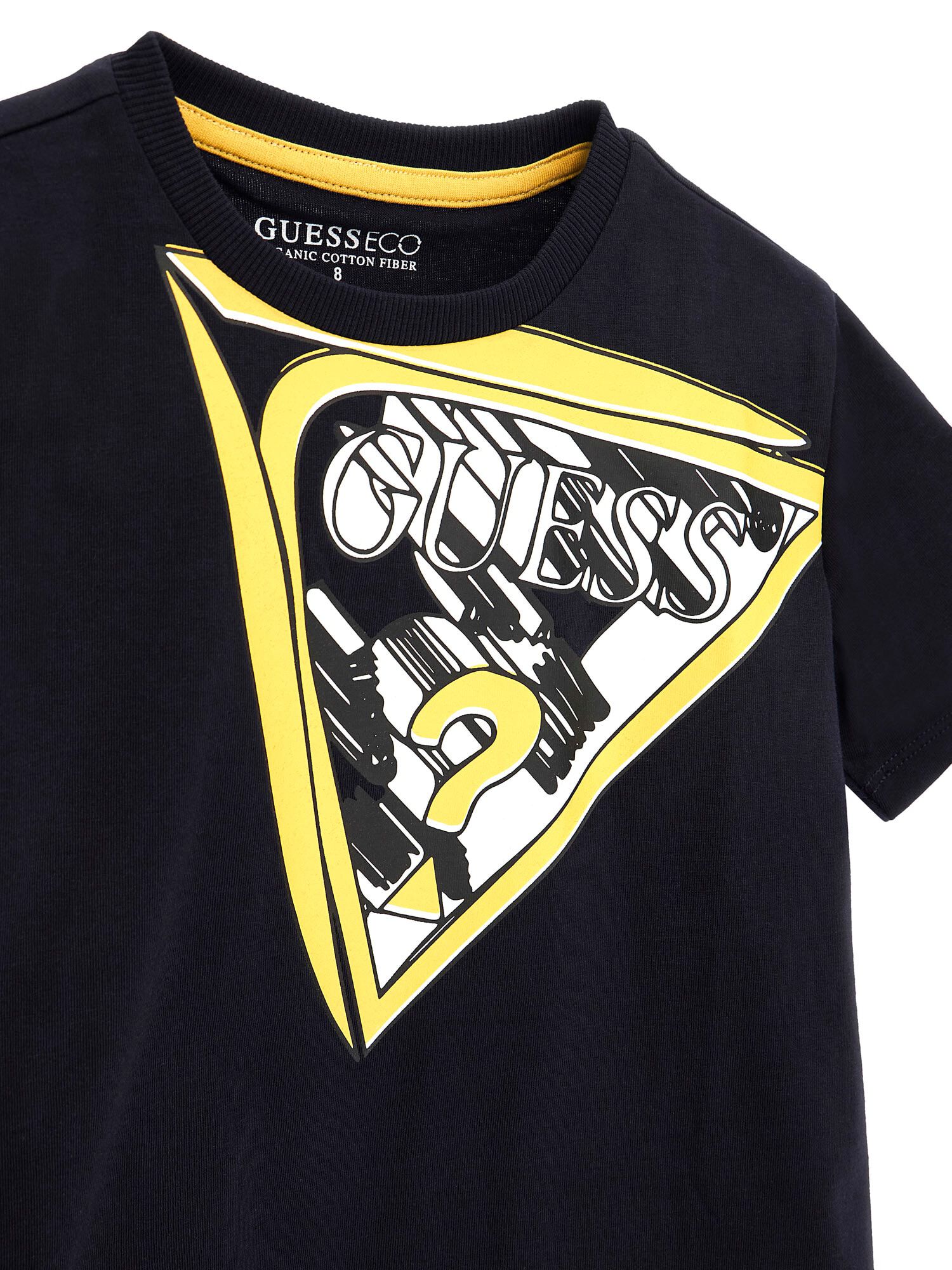 Guess t shirt blue and yellow online