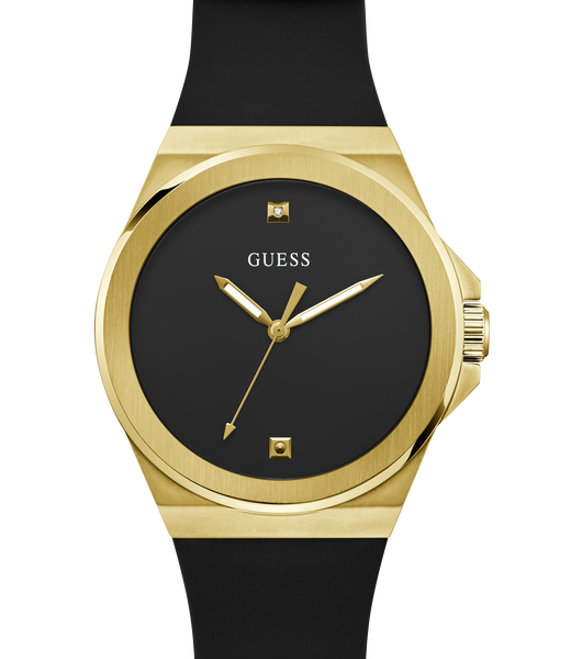 Mens Black Gold Tone Analog Watch