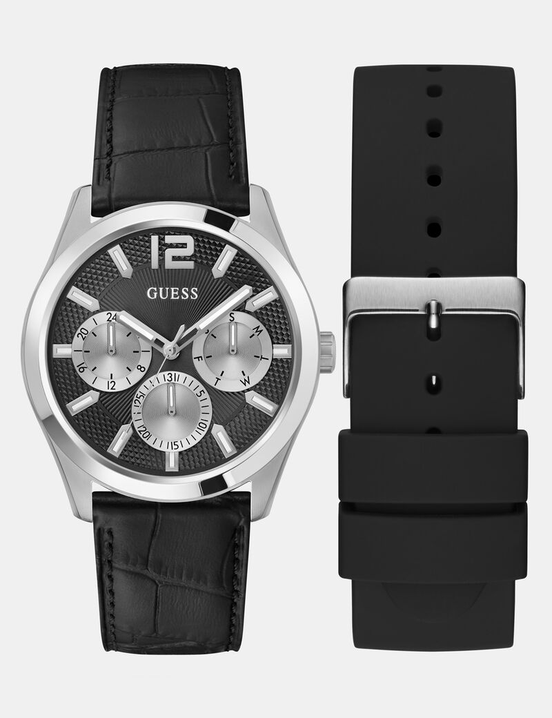 Mens Silver Tone Multi-function Watch Box Set