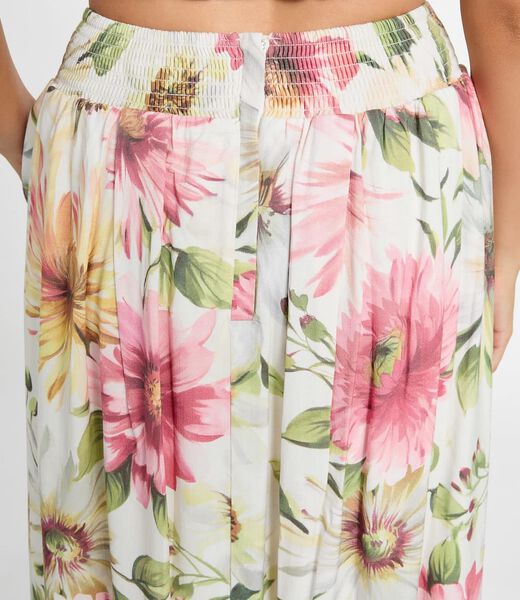 Floral print pleated skirt