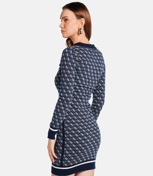 Wool-blend logo mini dress