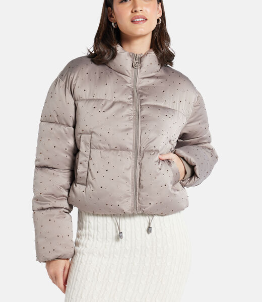 Rhinestone puffer jacket