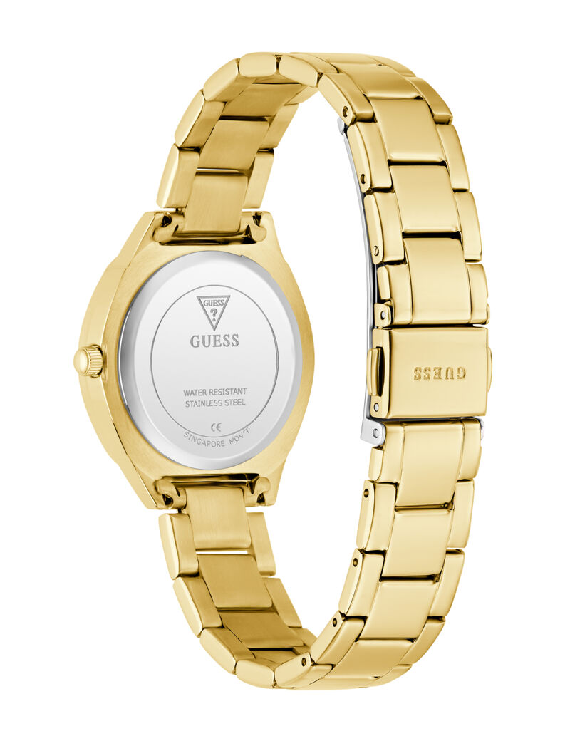 Ladies Yellow Gold Tone Round Analog Watch