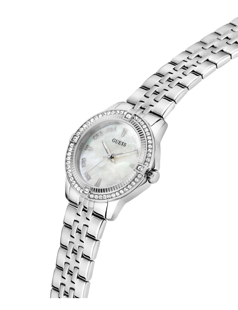 Ladies Silver Tone Round Analog Watch
