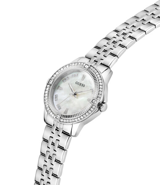Ladies Silver Tone Round Analog Watch