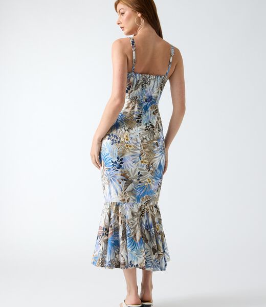 Linen-blend dress