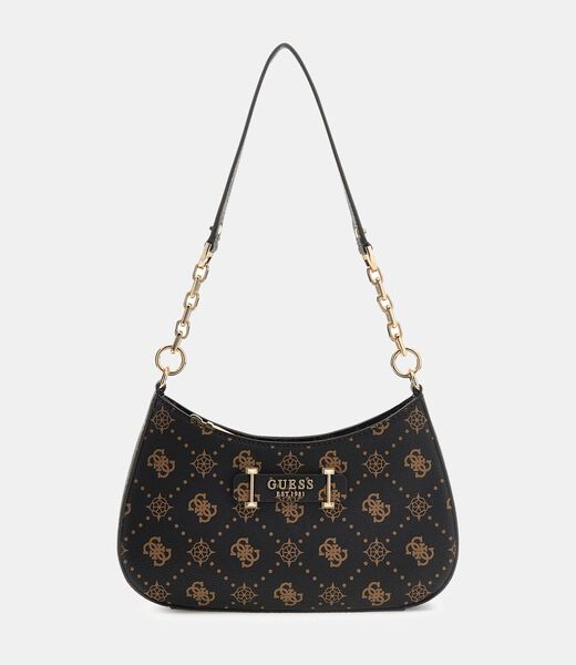 CARRIE LOGO TOP ZIP SHOULDER BAG