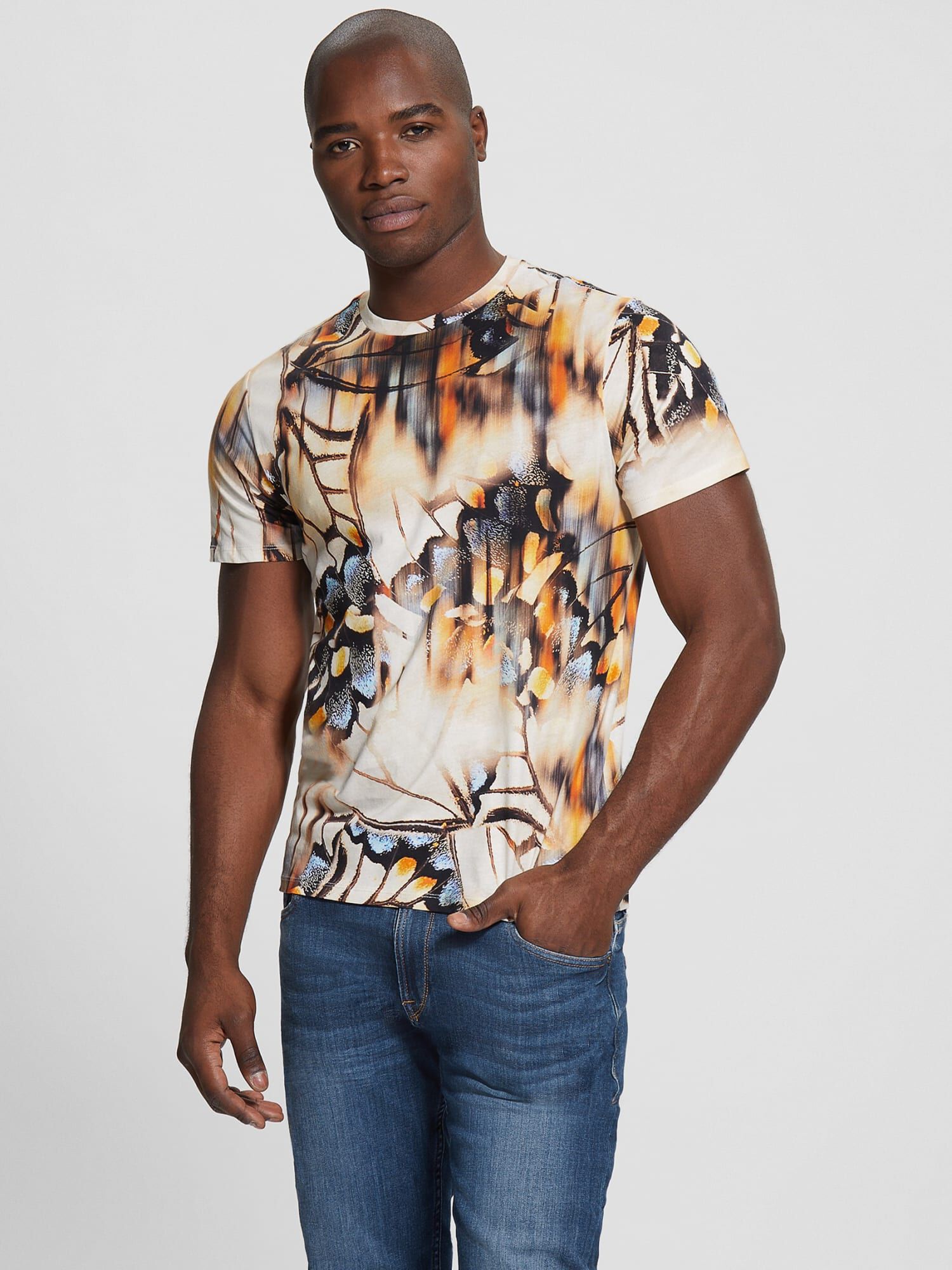 Guess men's t shirt sale discount