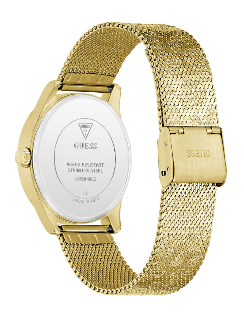 Ladies Yellow Gold Tone Round Analog Watch