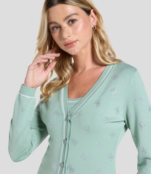 4G logo rhinestones cardigan