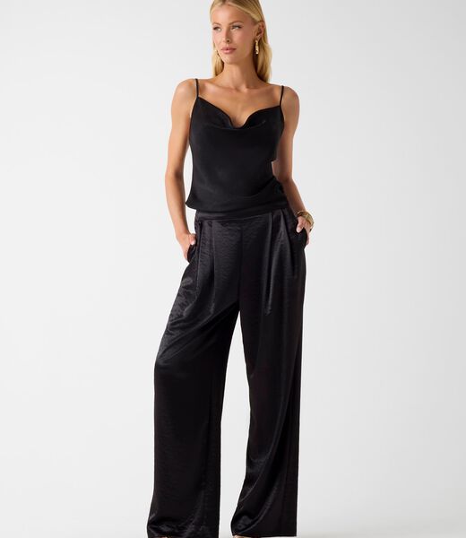 Satin wide leg pant