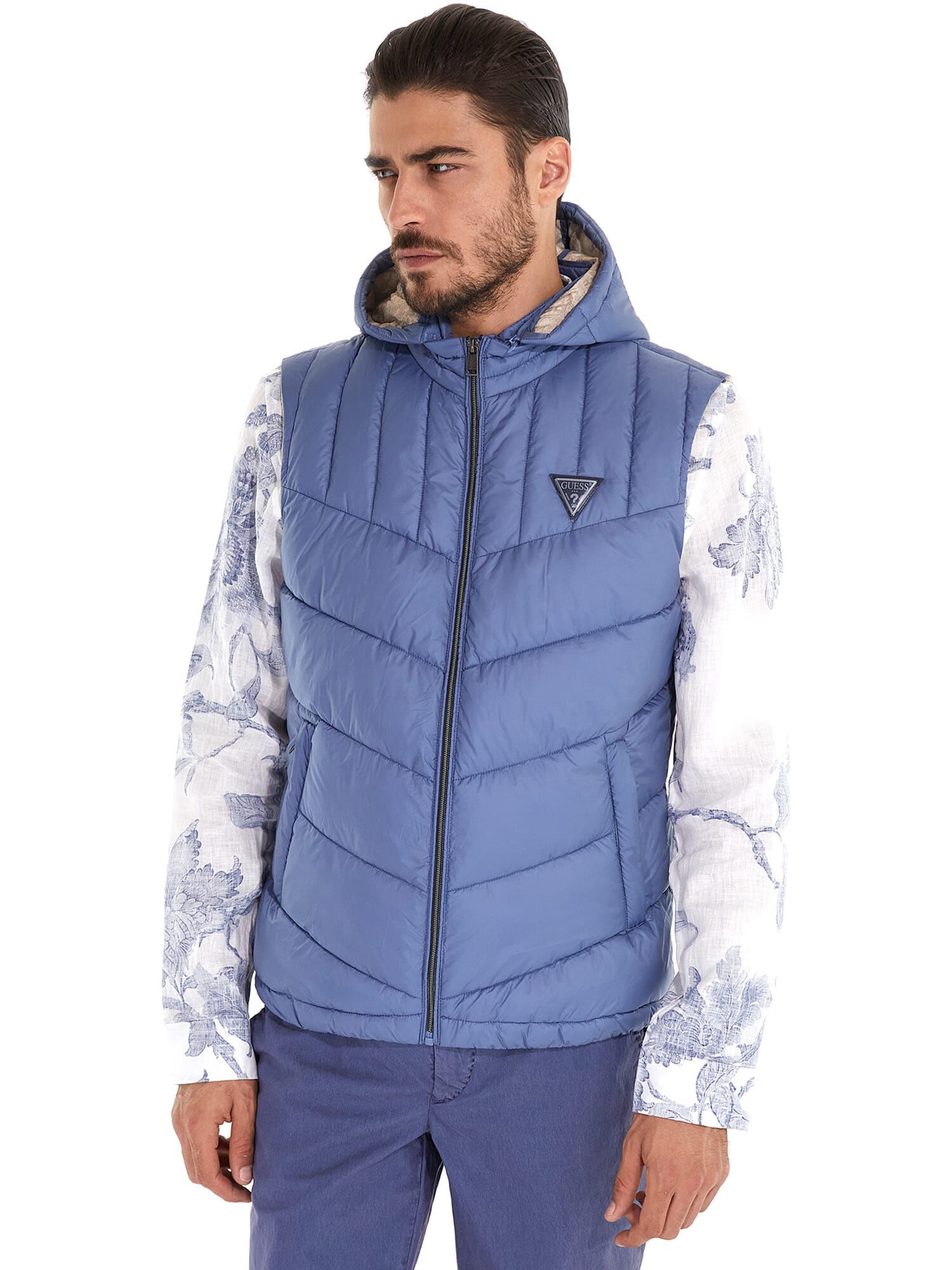 Guess puffer vest mens store