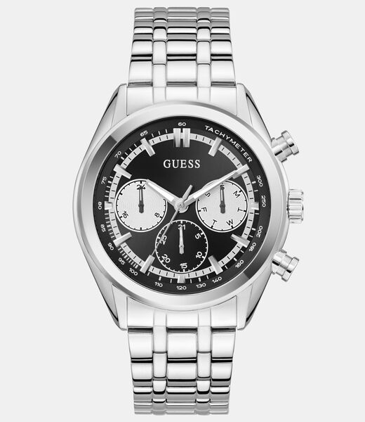 Mens Silver Tone Multi-function Watch