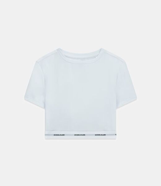 قميص قصير بشريط شعار الماركة