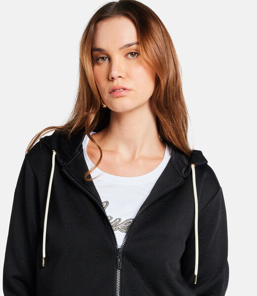 All-over logo full zip hoodie